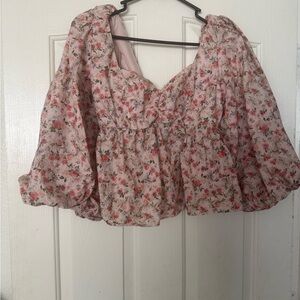 Show Me Your MuMu Floral Blouse in Pink
